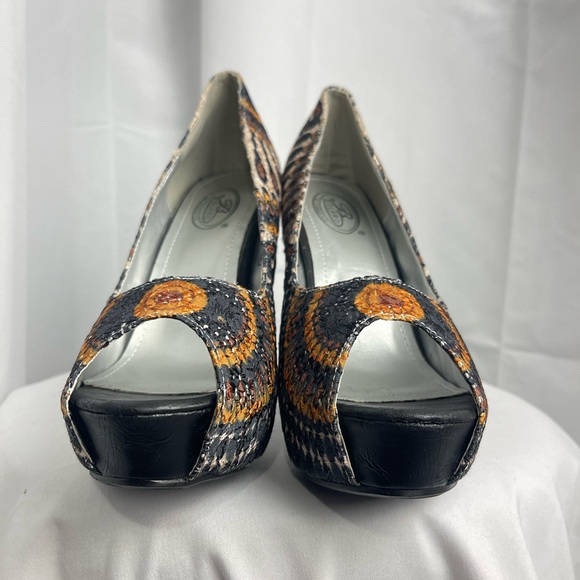 NEW Bolero by Summer Rio Woven Boho Peep Toe Stiletto Heels - Picture 5 of 12